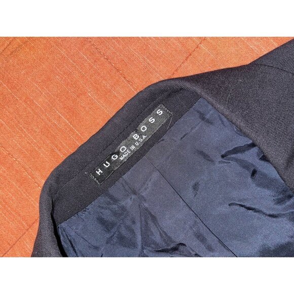 Hugo Boss Black Wool Blend Two-Button Suit Men's Jacket Blazer Size 42 - Picture 4 of 10